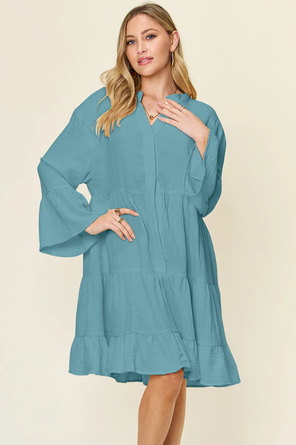 Ruffle hem dress detail