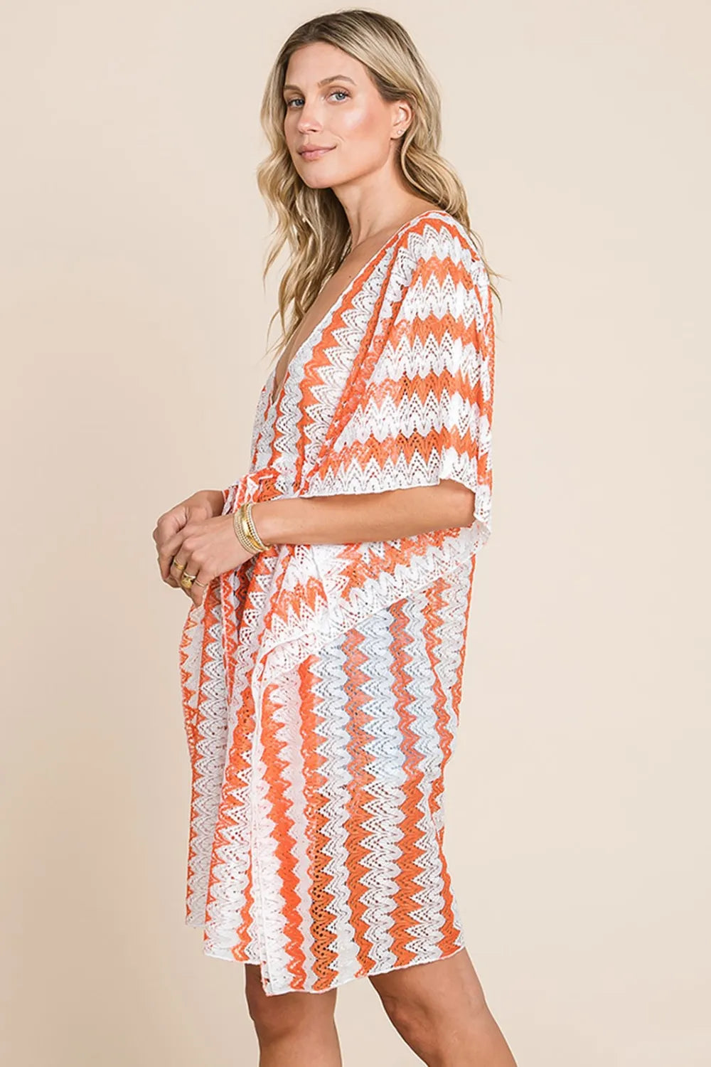 Colorful crochet cover up texture close up