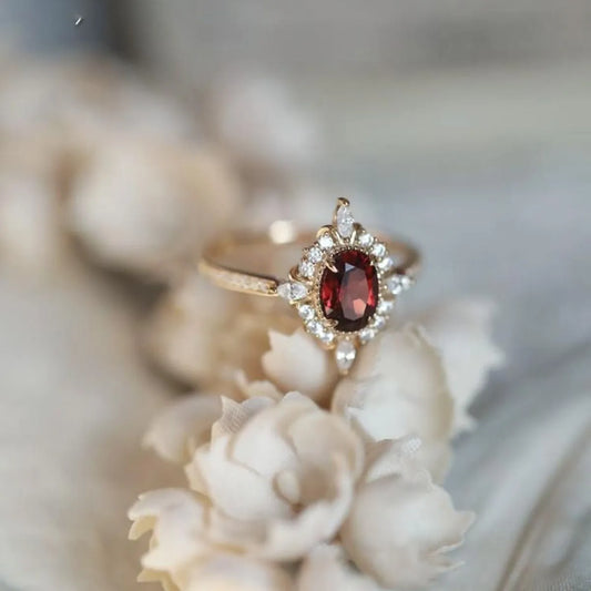 925 Sterling Silver Zircon Ring Gold - Fashorio