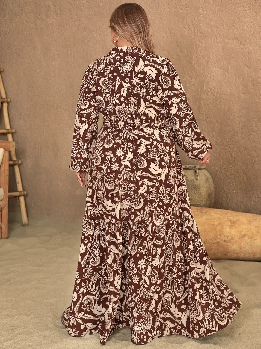 Printed maxi dress side view