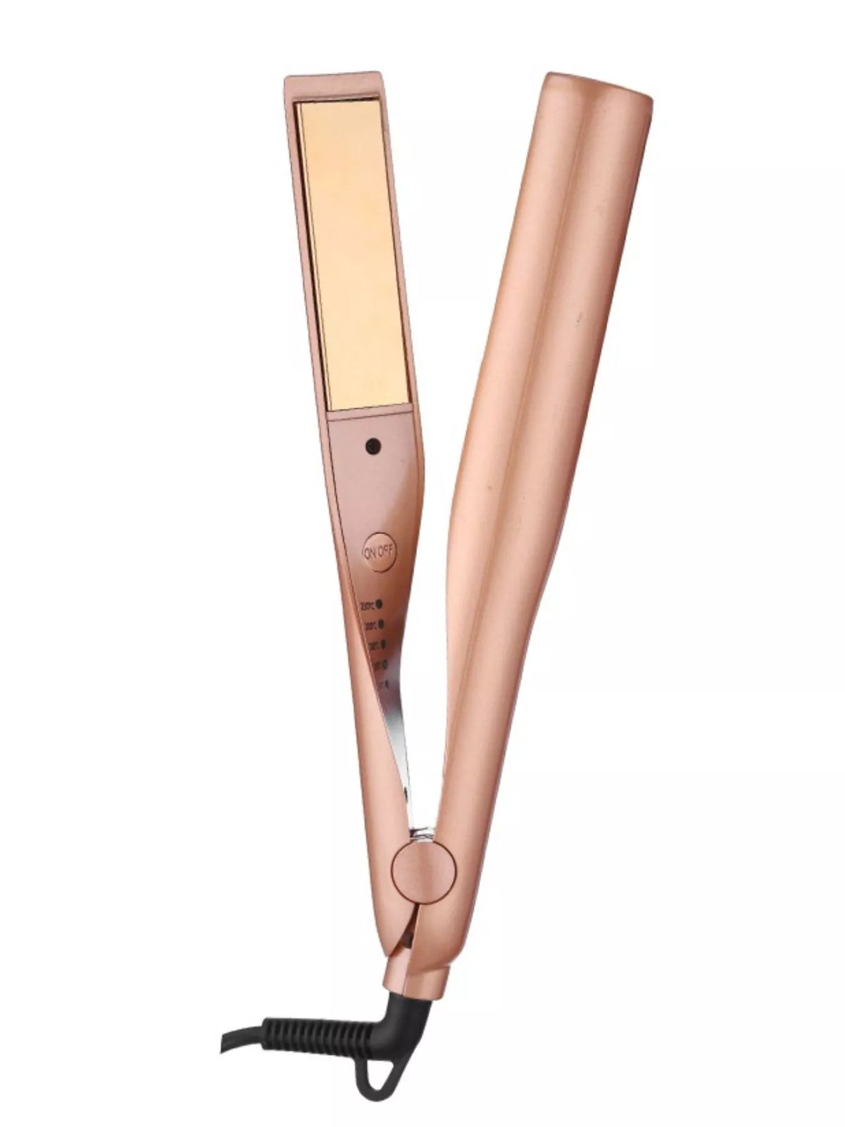 2 in 1 hair straightener and curler in gold