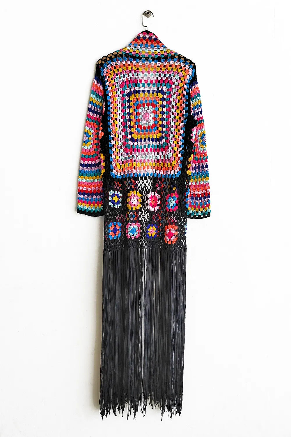 Fringe duster cardigan back view
