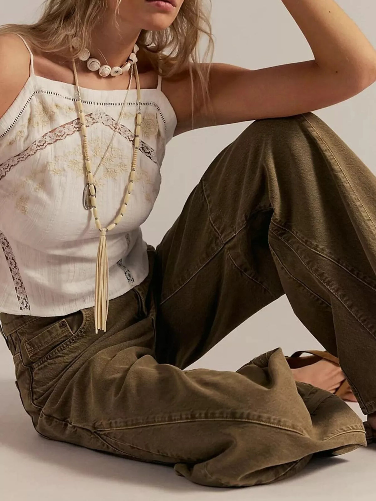 Washed Wide Leg Jeans, view 6
