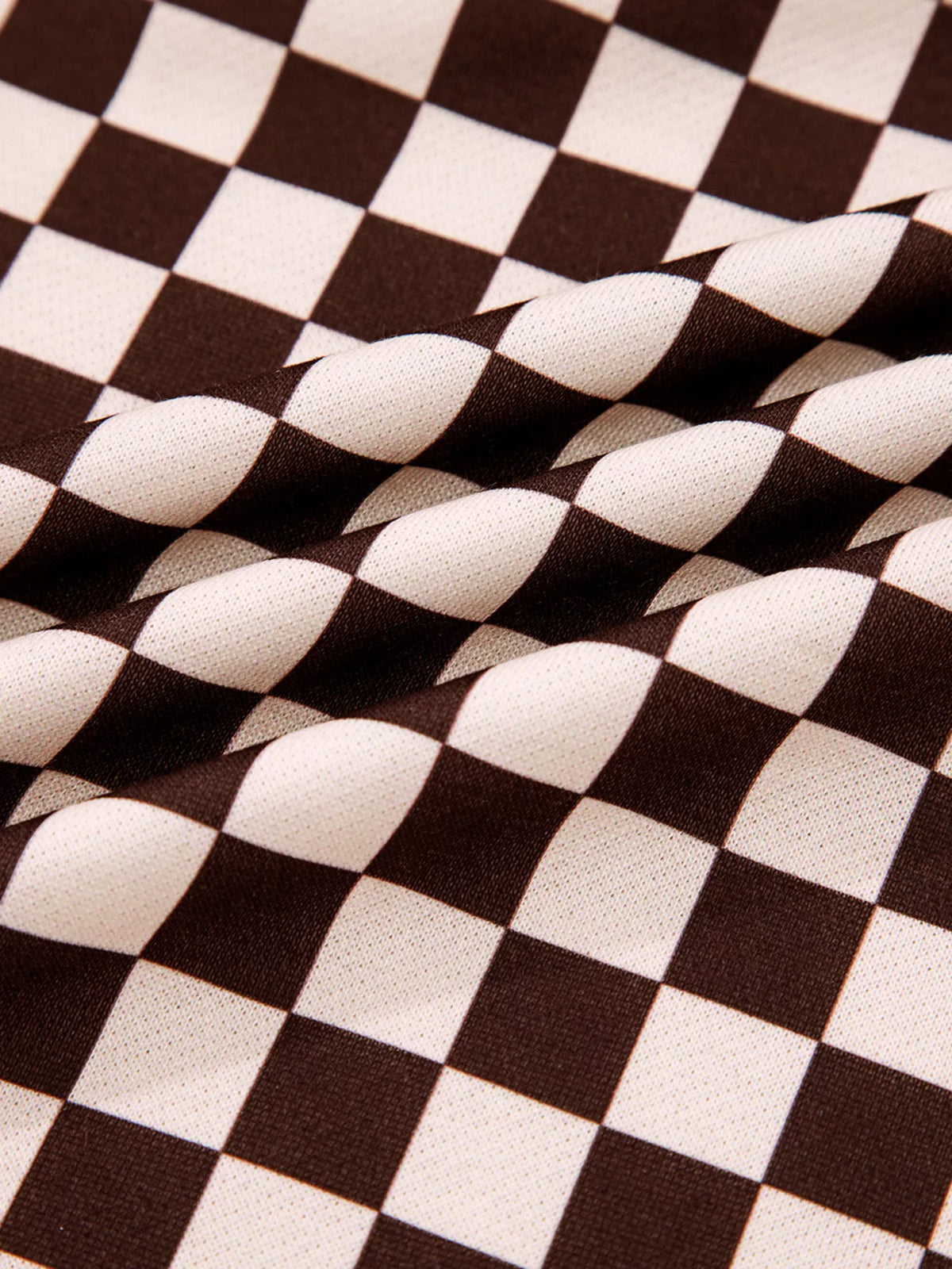 Checkered Drawstring Hoodie and Pants Set view 15