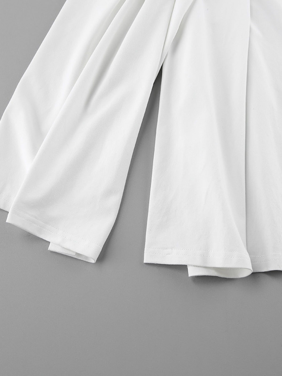 white lace trim long sleeve maxi dress hem detail