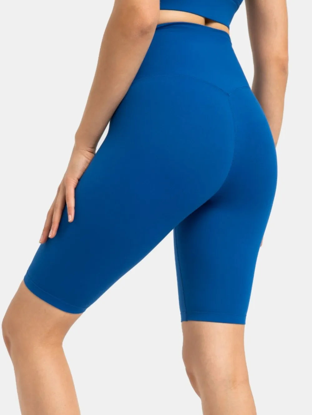 high rise wide waistband active shorts detail view 28