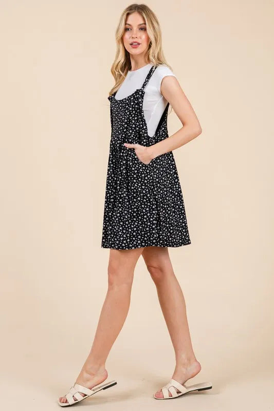 Floral Print Overalls with Pockets back view