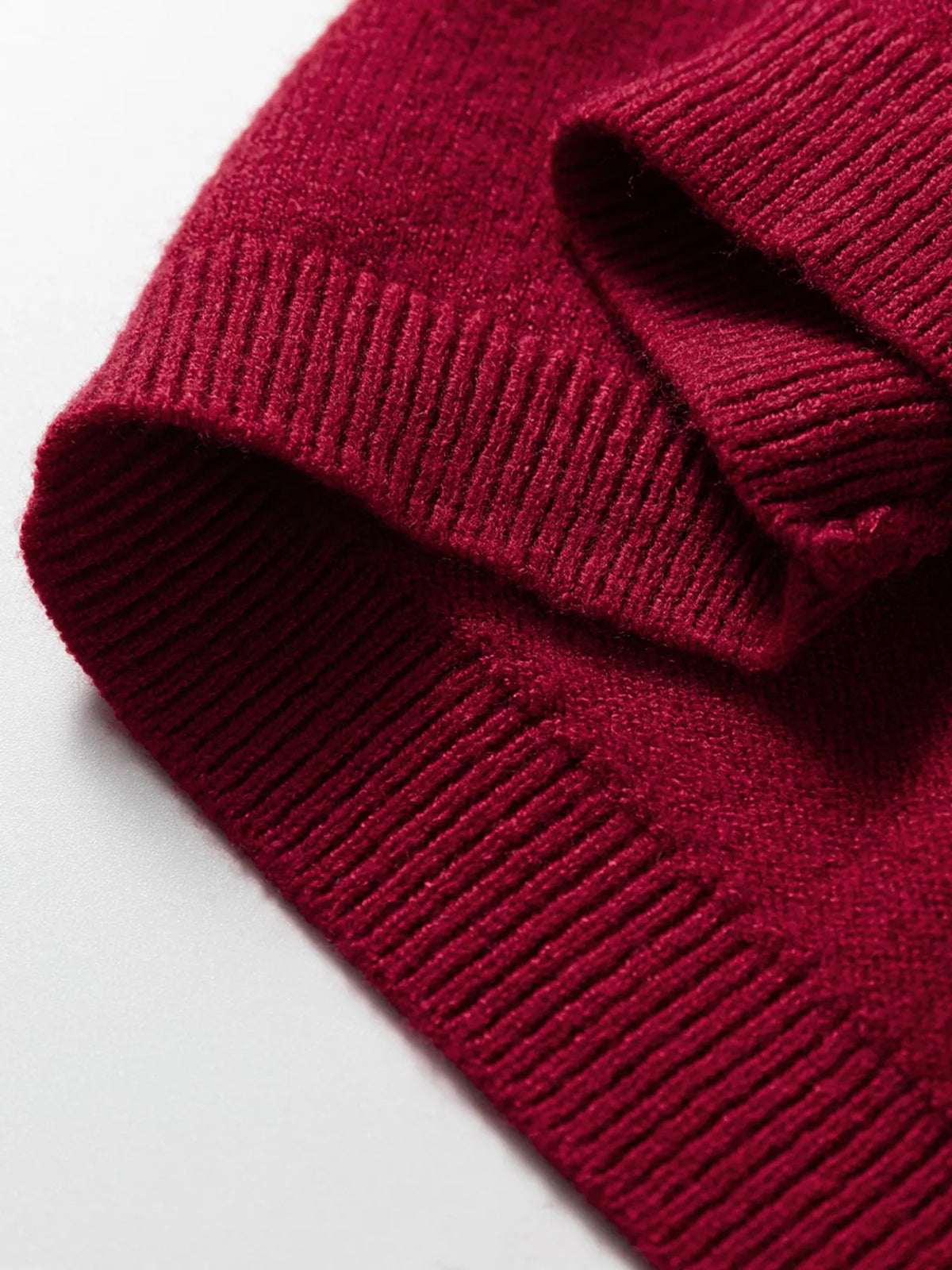 Crew Neck Cap Sleeve Knit Sweater in Burgundy view 8
