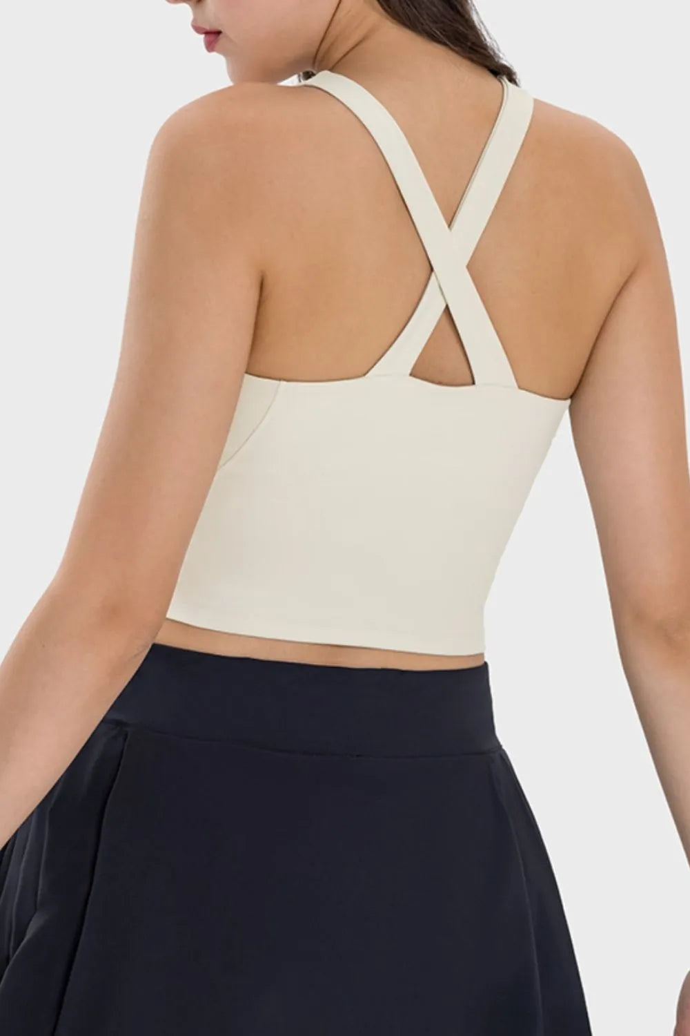 Millennia Crisscross Grecian Neck Active Cami - Fashorio