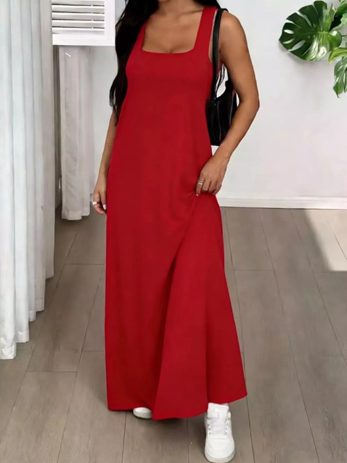 Scoop Neck Cami and Maxi Dress Two Piece Set, view 16