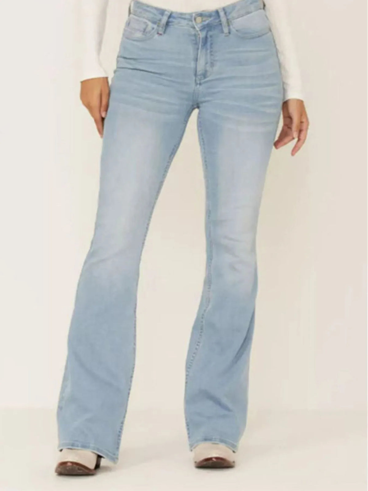 High Waist Flare Jeans with Pockets, view 11