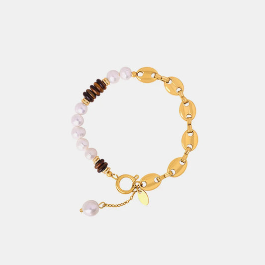 18K Gold-Plated Titanium Steel Bracelet Gold One Size - Fashorio