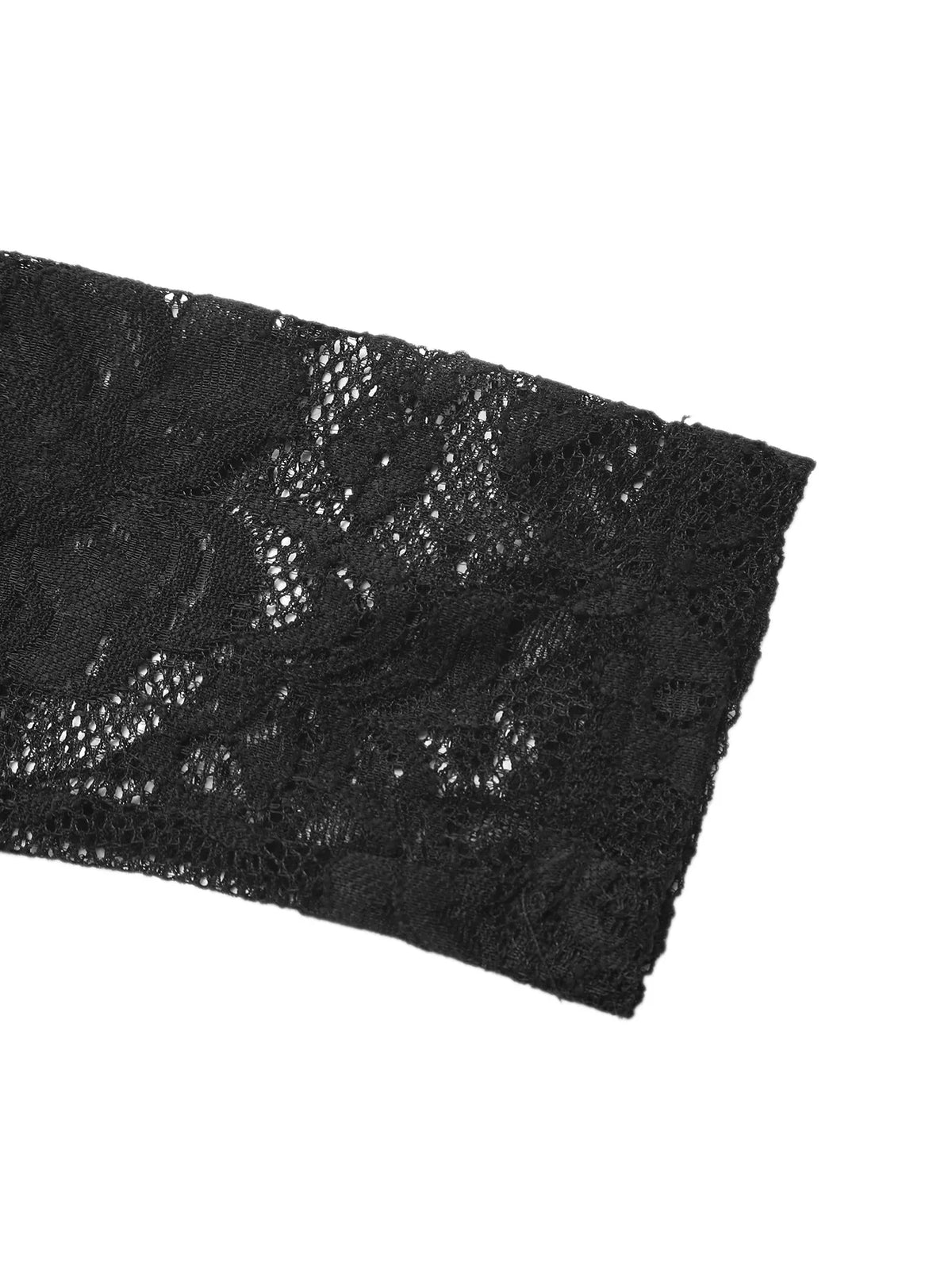 Sleeve and shoulder detail of the lace dress