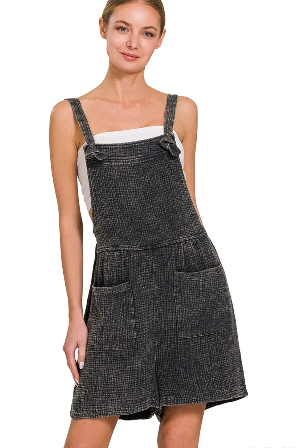 Woven Double Gauze Acid Washed Romper