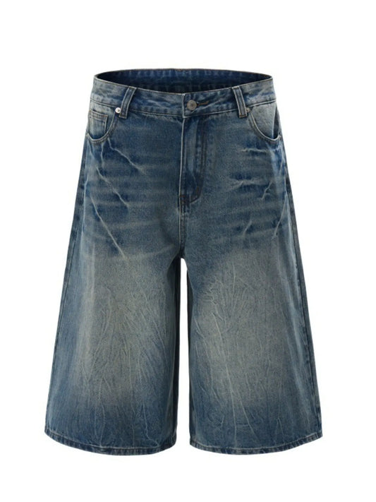 Men's Wash Relaxed Fit Denim Shorts Medium - Fashorio