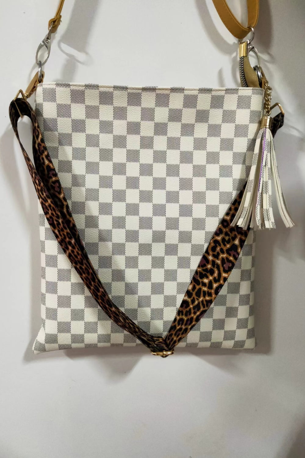 Adored PU Leather Shoulder Bag with Tassel Cream One Size - Fashorio