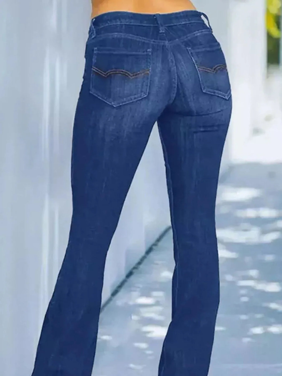 High Waist Flare Jeans with Pockets, view 10