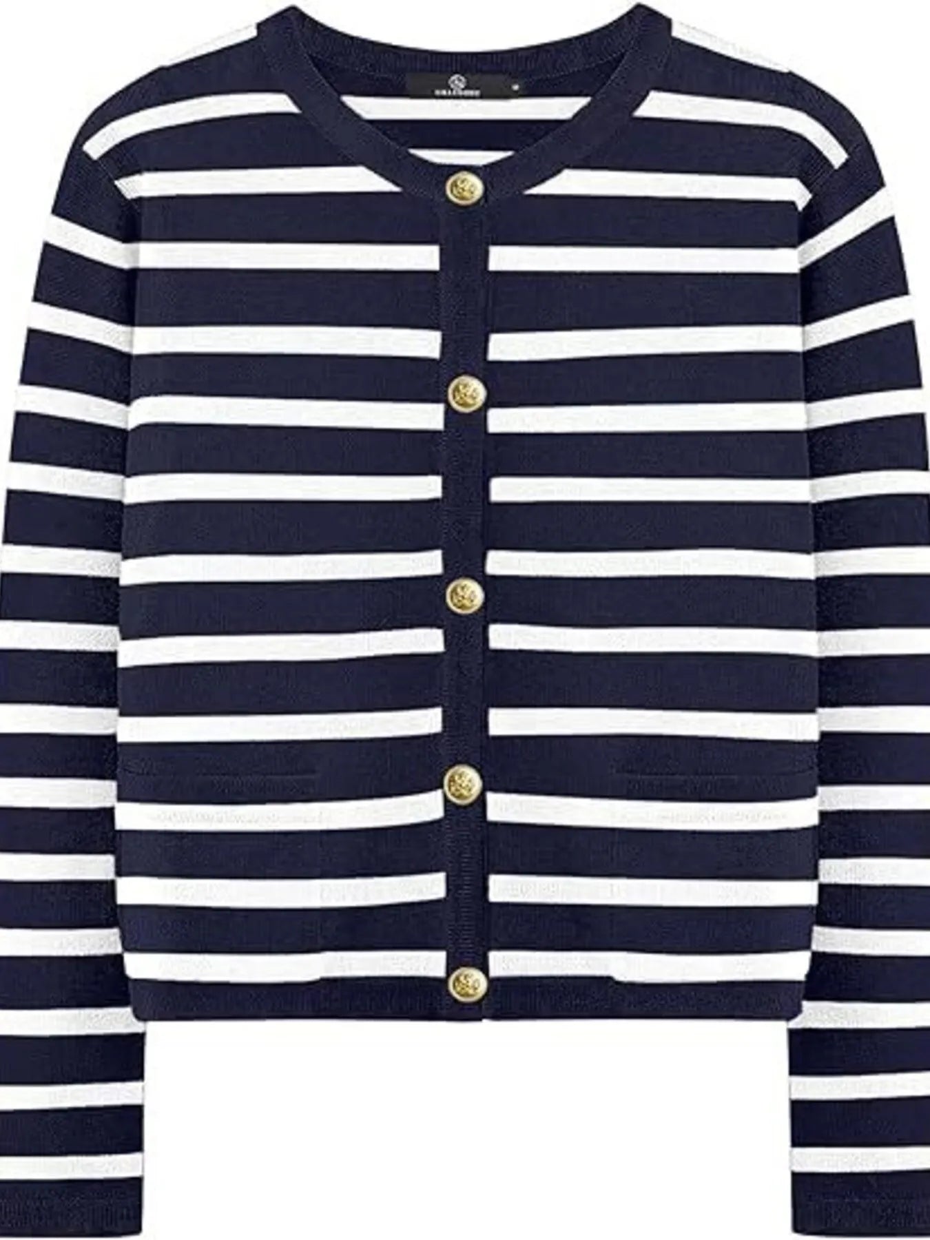 Striped Button-Up Cardigan - Fashorio