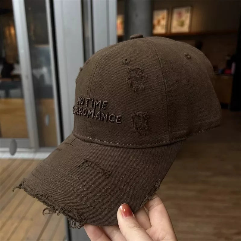 Baseball cap back view with closure