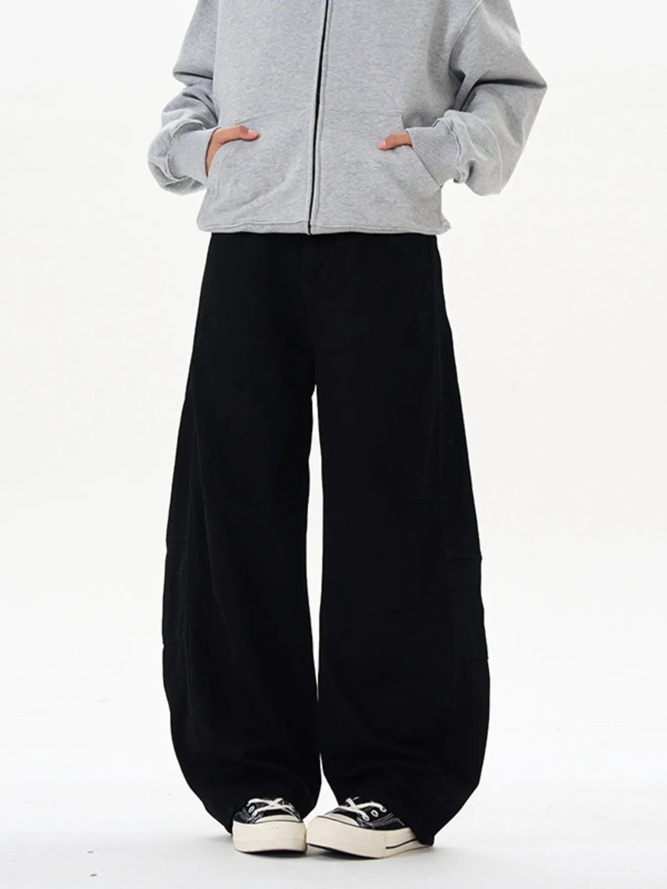 Men's Washed Wide Leg Curved Cargo Jeans - Fashorio