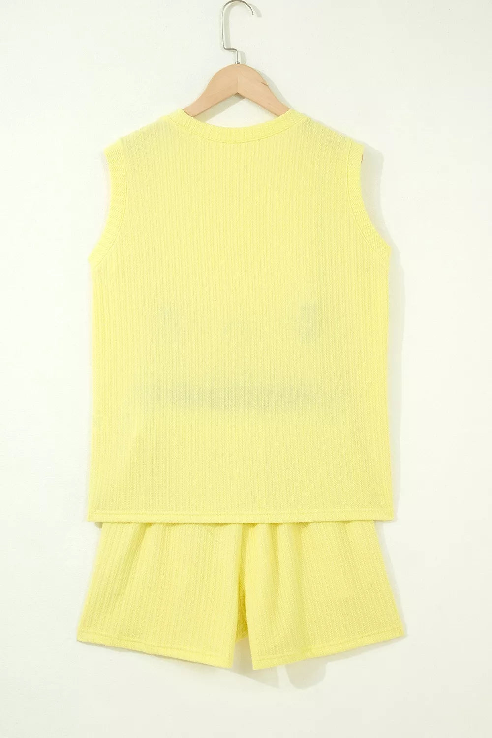 Ribbed knit two piece shorts set styled look