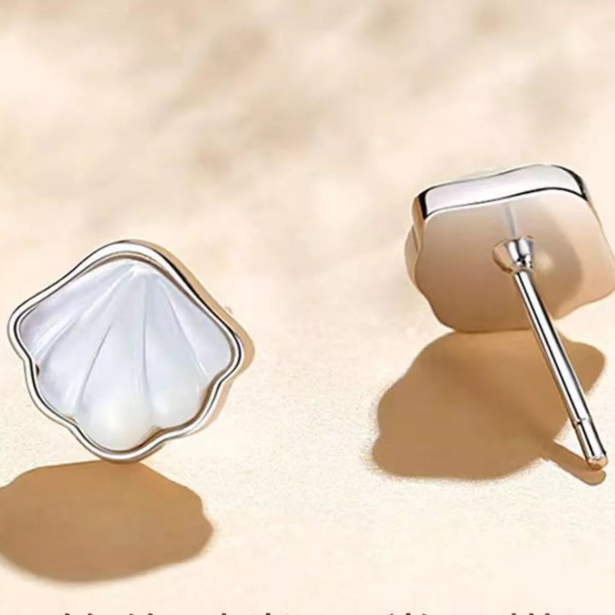Sterling silver stud earring shown at an angle