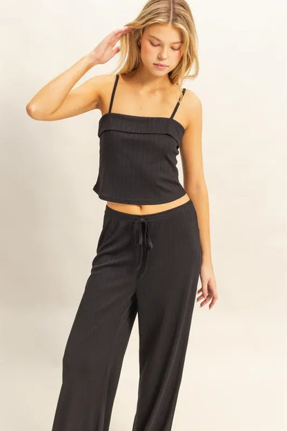 HYFVE Rib Knit Cami Top and Pants Set - Fashorio