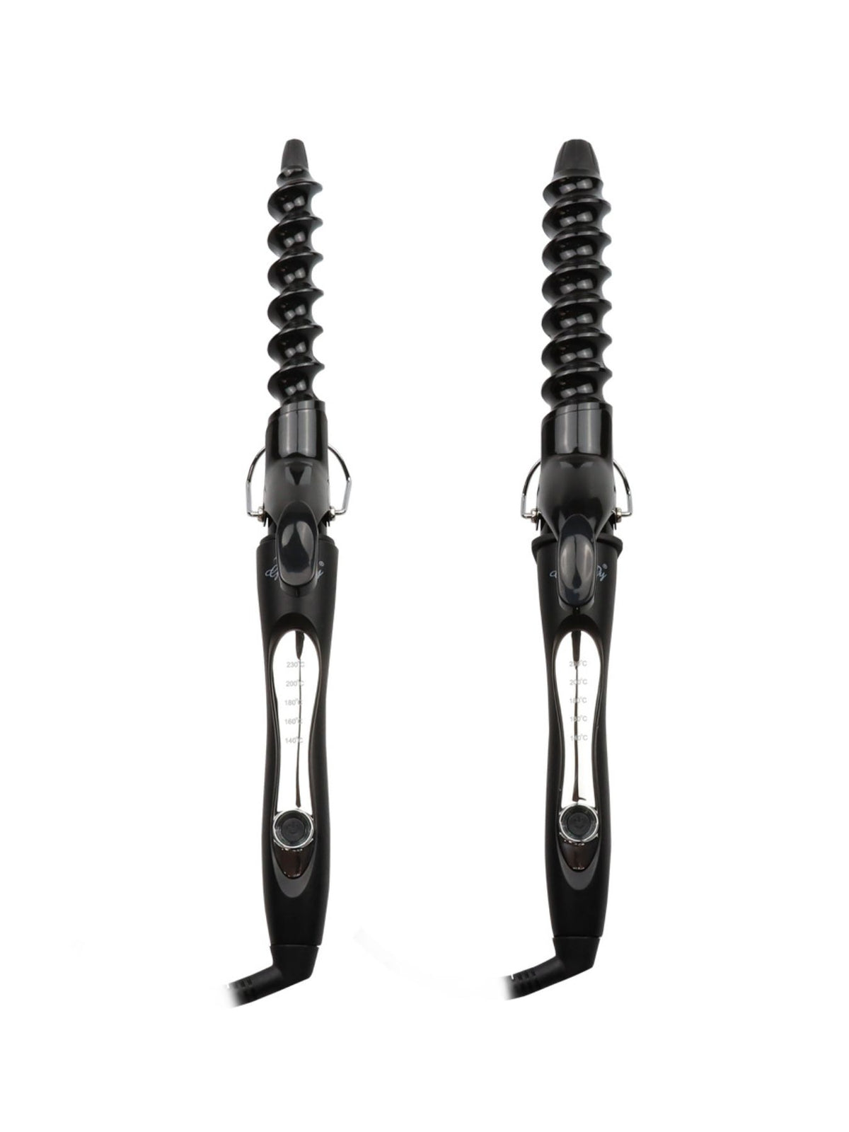 Temperature control curling iron front view