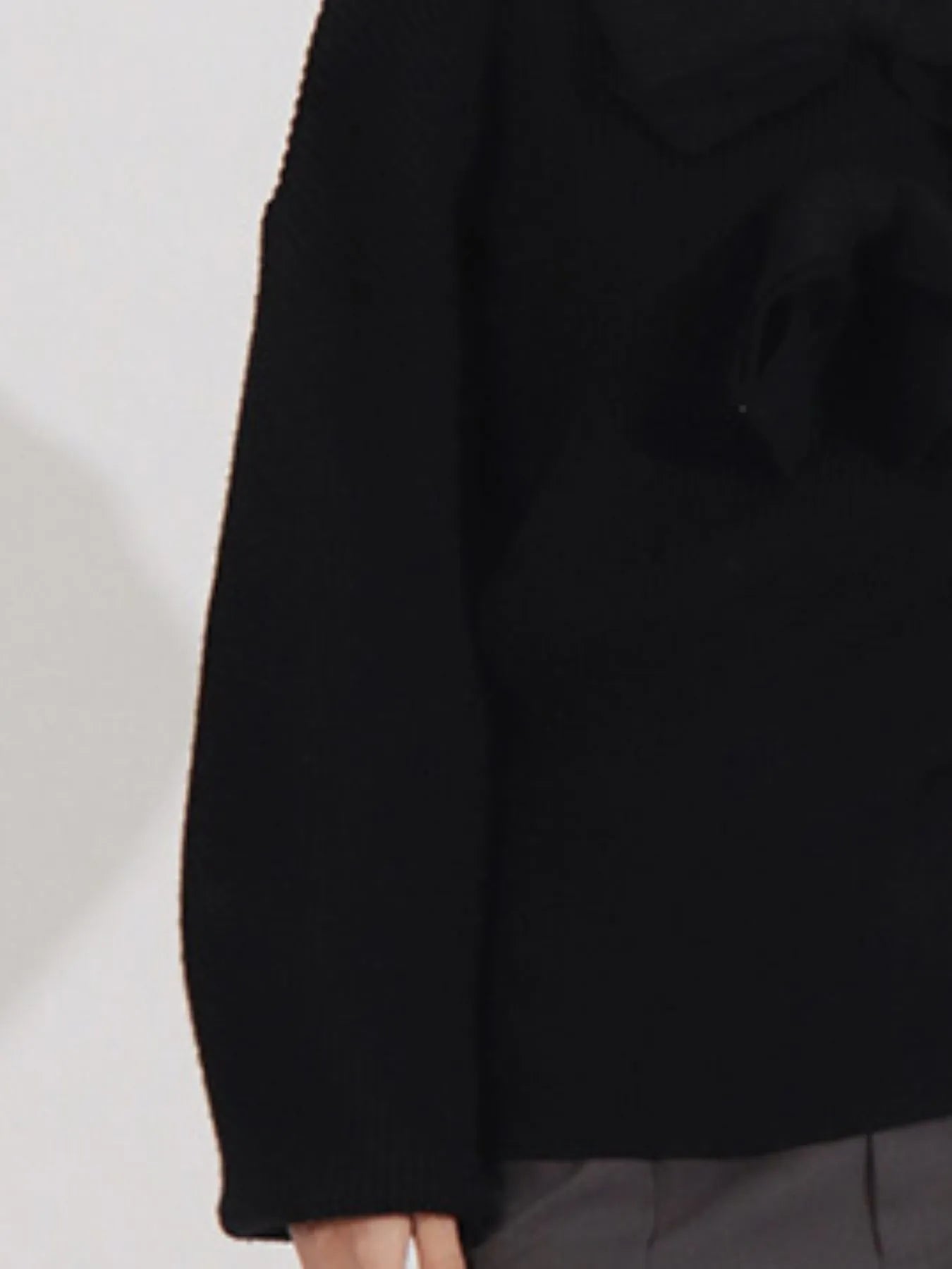 Bow Front Turtleneck Long Sleeve Sweater - Fashorio