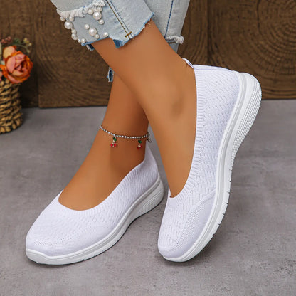 Round Toe Mesh Slip-Ons - Fashorio