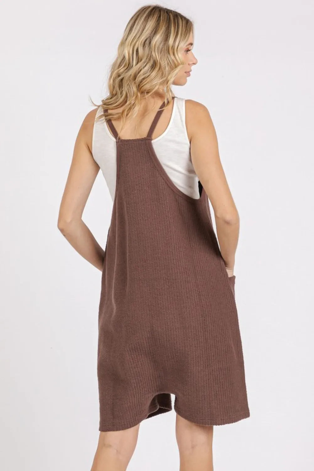 Brown overalls side profile
