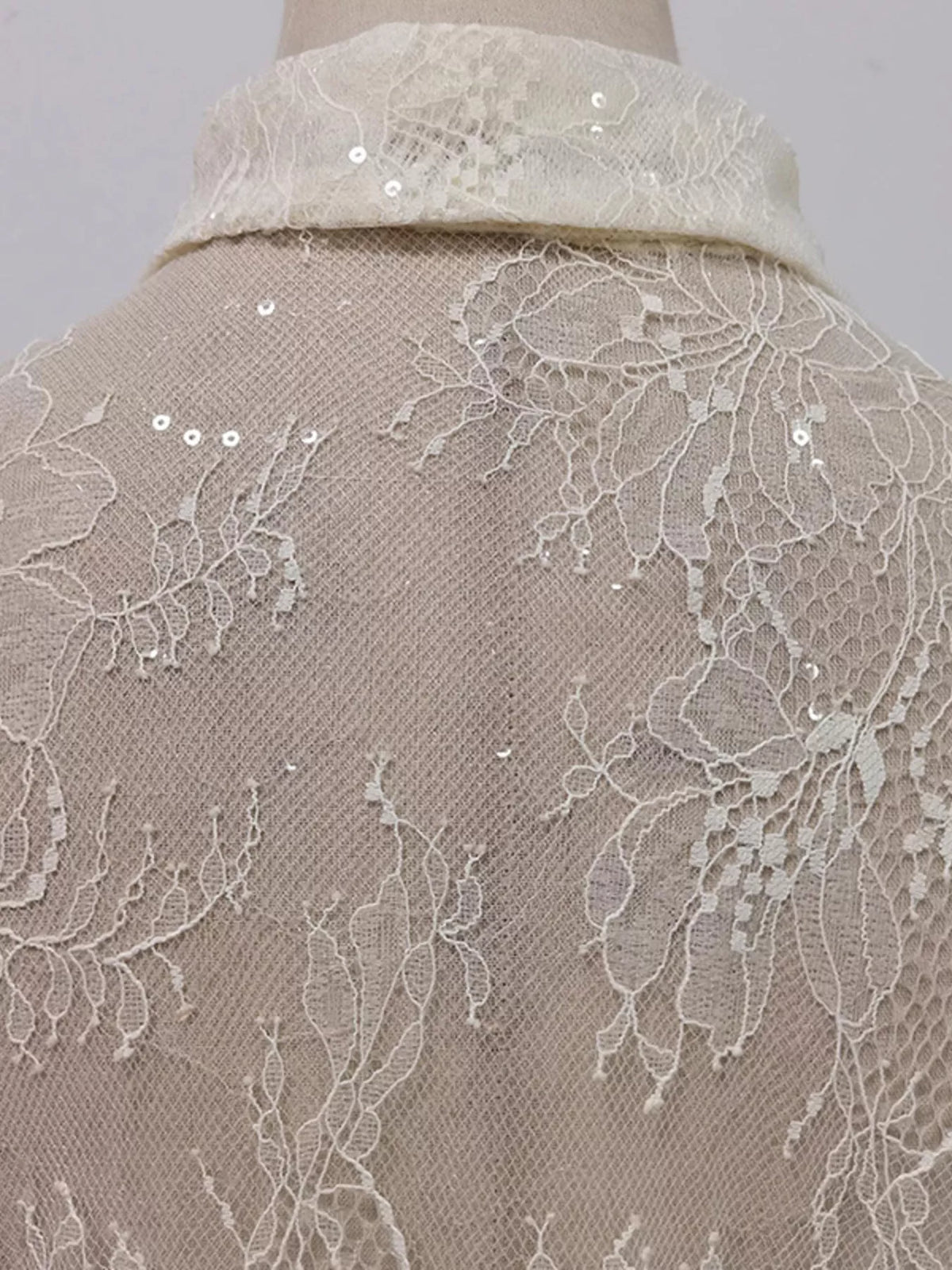 ruffled hem lace long sleeve dress styled outfit view