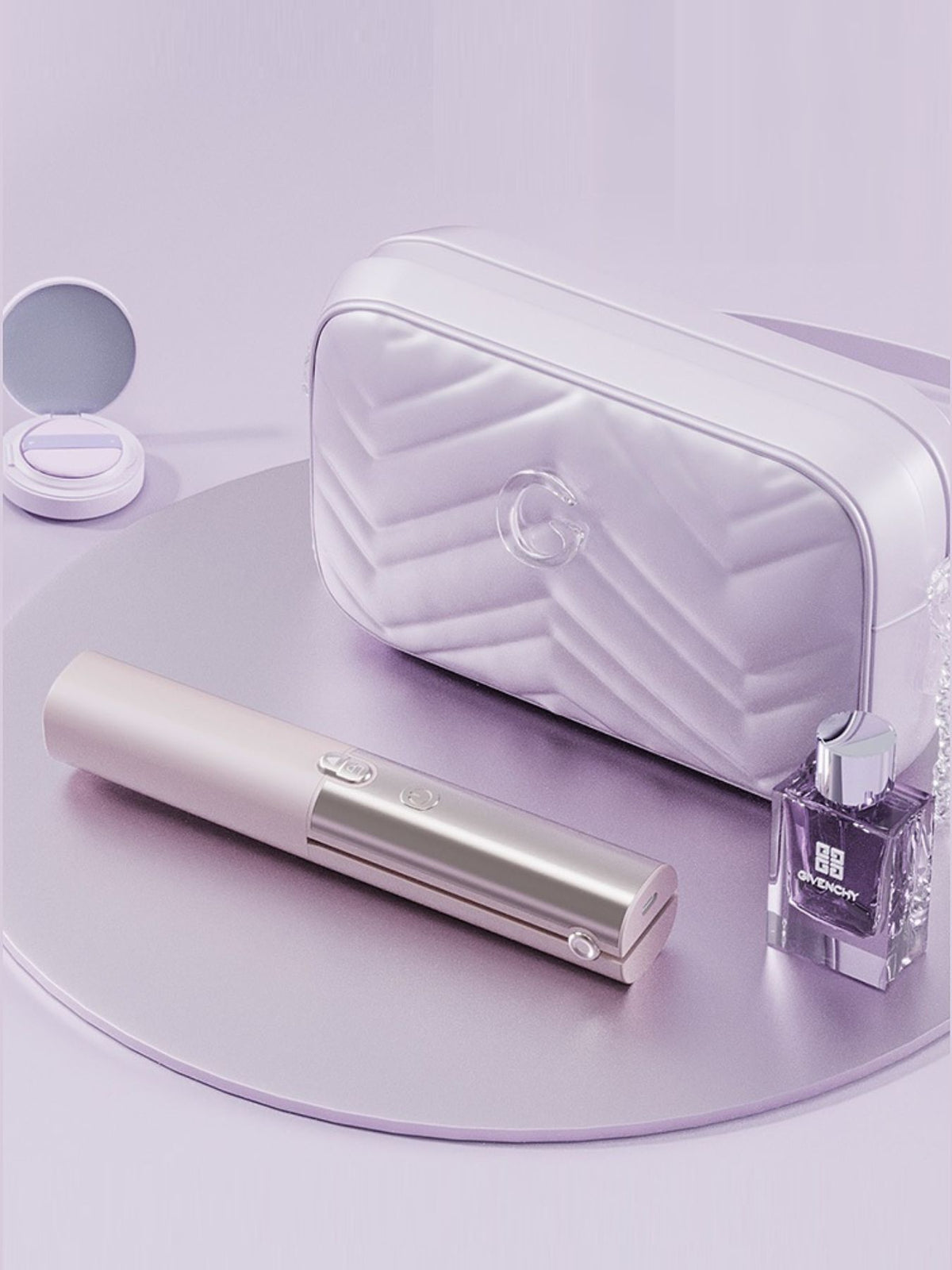 Sky blue automatic curling iron view