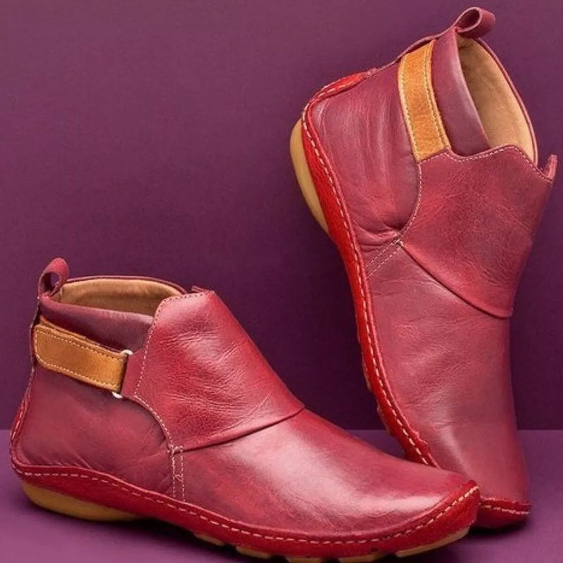 PU Leather Ankle Boots front view