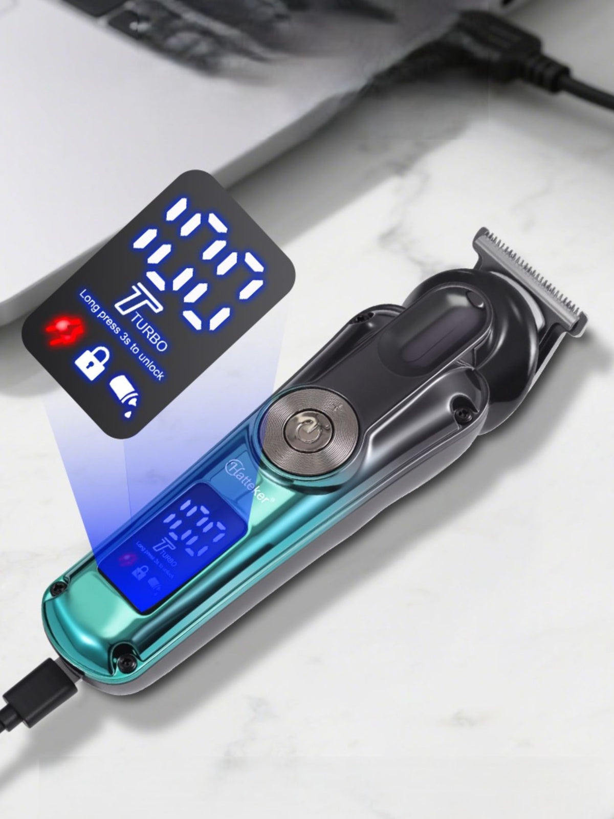 Hair clipper in teal color