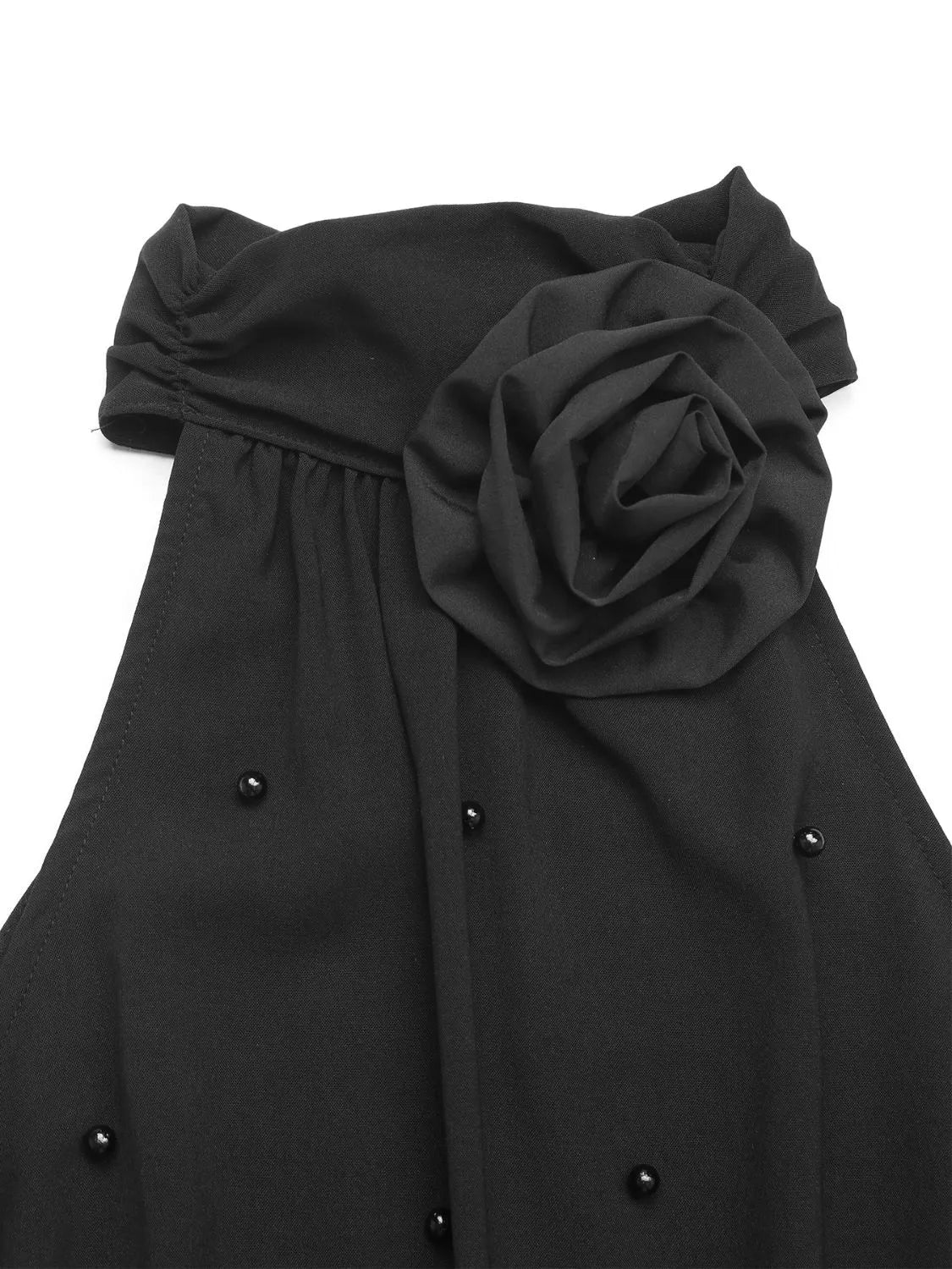 3D Flower Grecian Neck Bodysuit - Fashorio