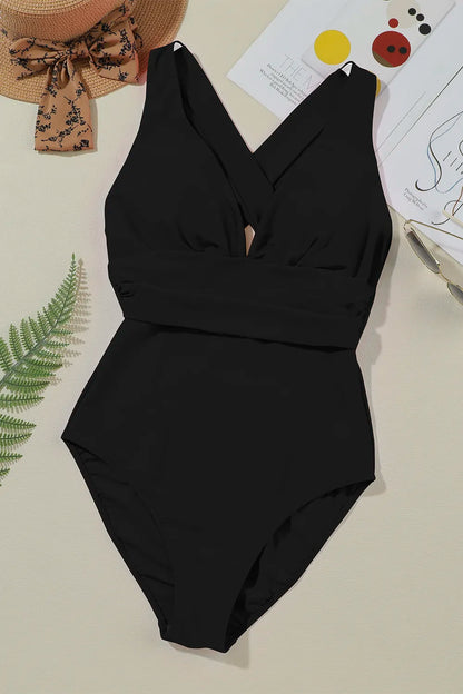 Crisscross Wide Strap One-Piece Swimwear - Fashorio