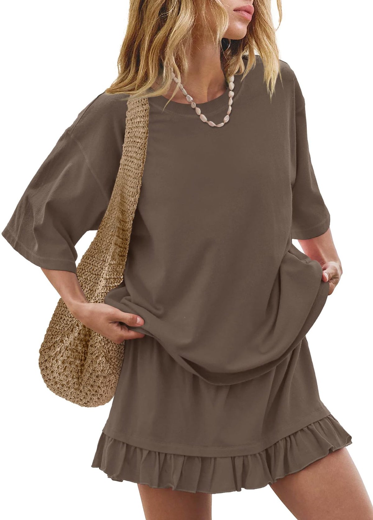 Tee and skirt two piece set styled look
