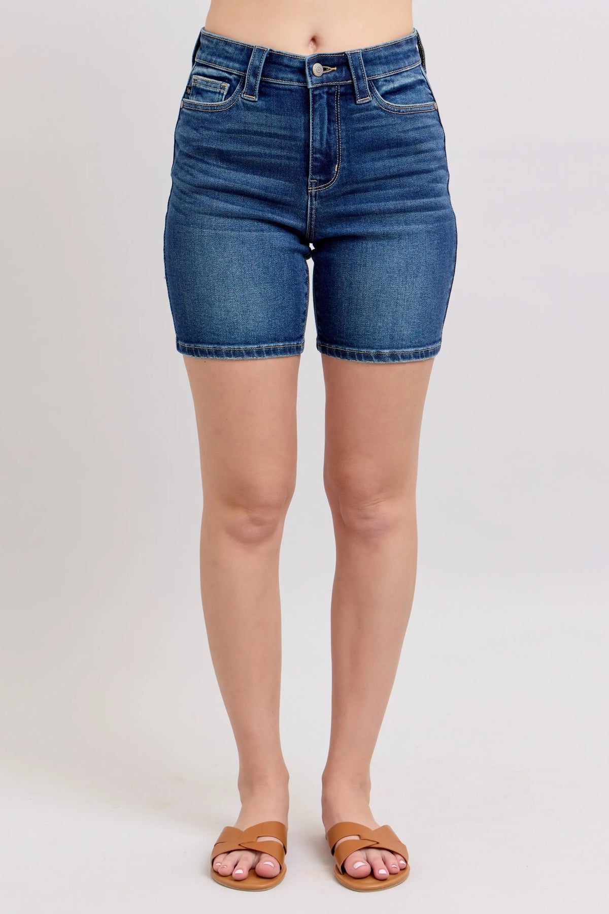 Judy Blue High Waist Bermudas Jeans with Back Flap Pockets