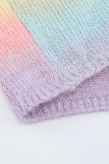 Gradient Open Front Drop Shoulder Cardigan - Fashorio