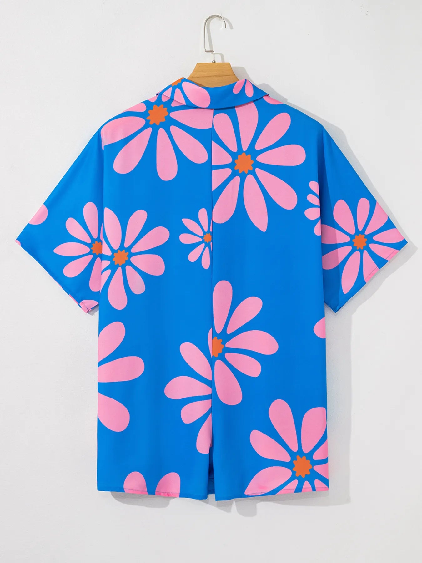 Summer Flower Print Shirt Collar Button Front Loose Romper - Fashorio