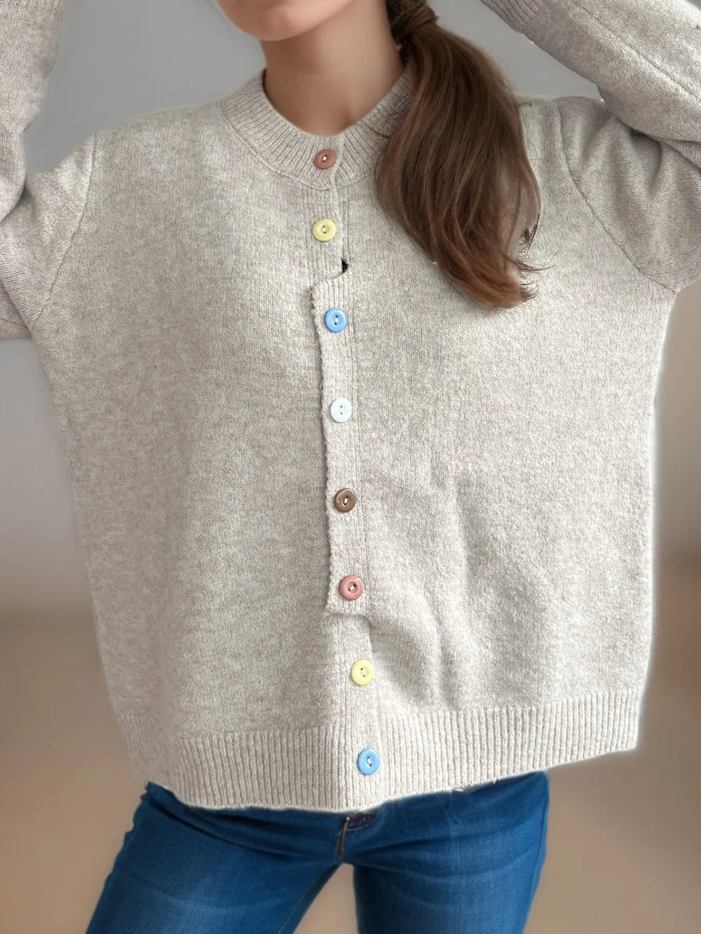 Button Down Long Sleeve Cardigan - Fashorio