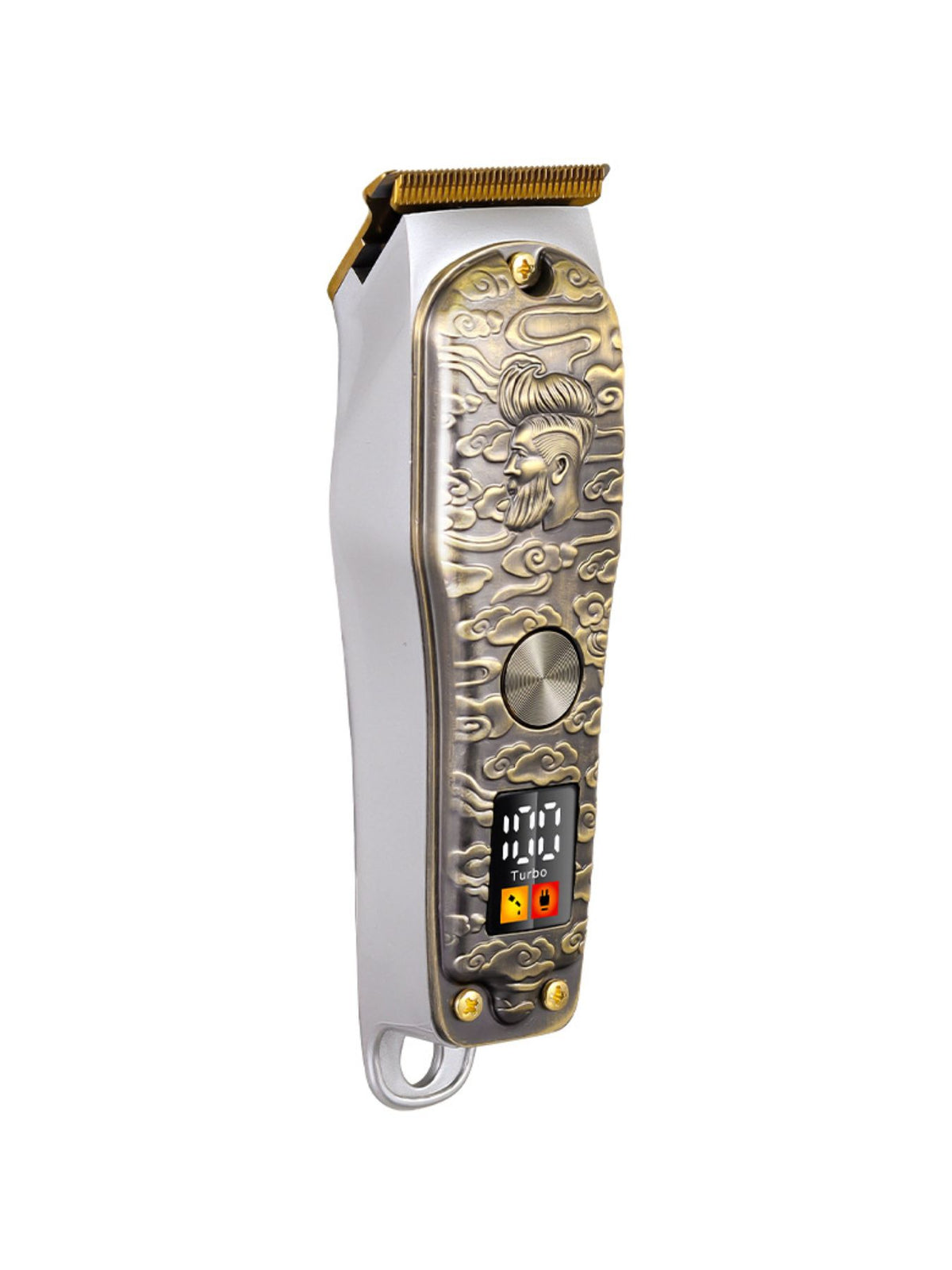 Brass engraved clipper body detail