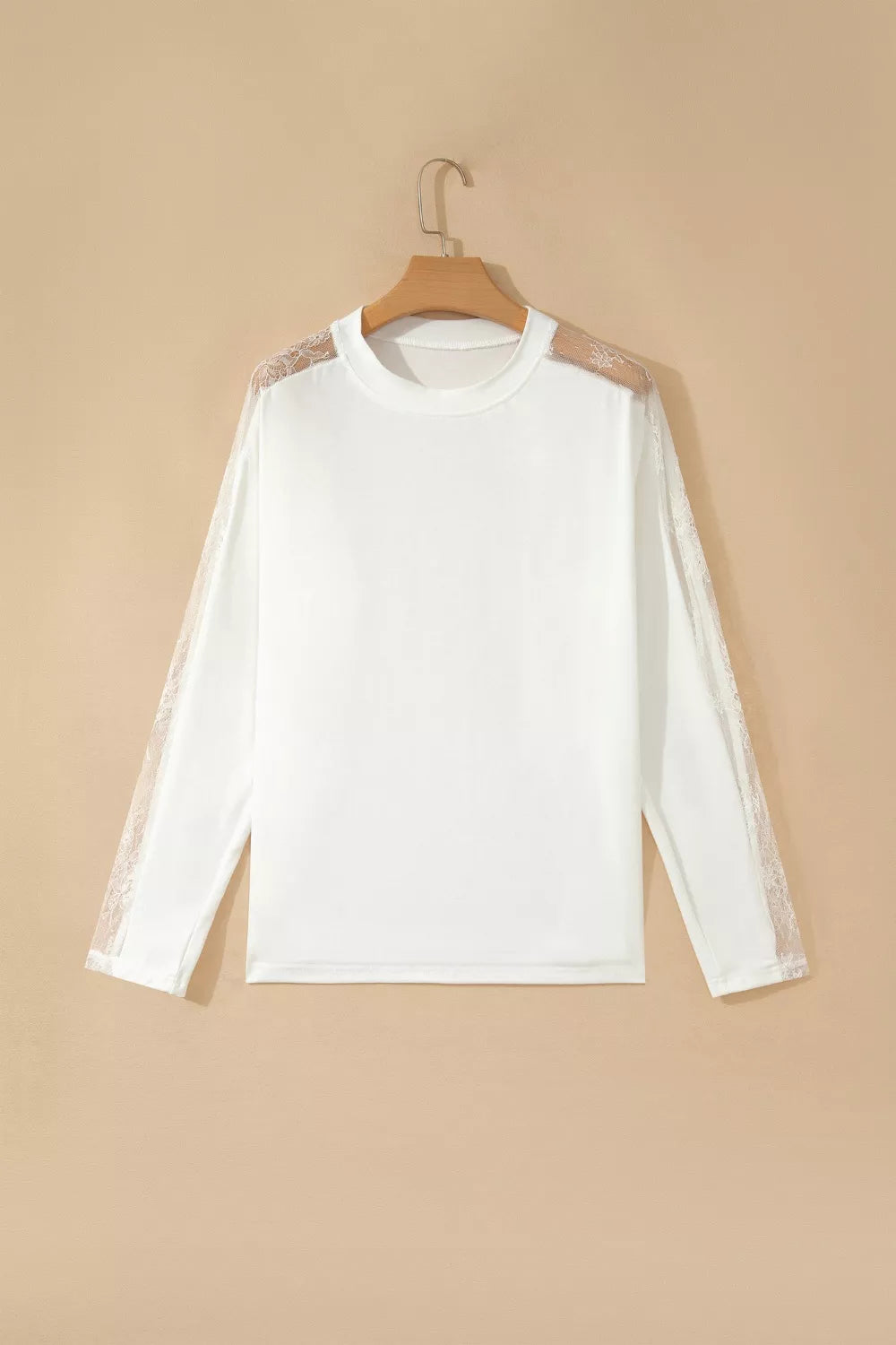 Back view of the white lace patchwork top