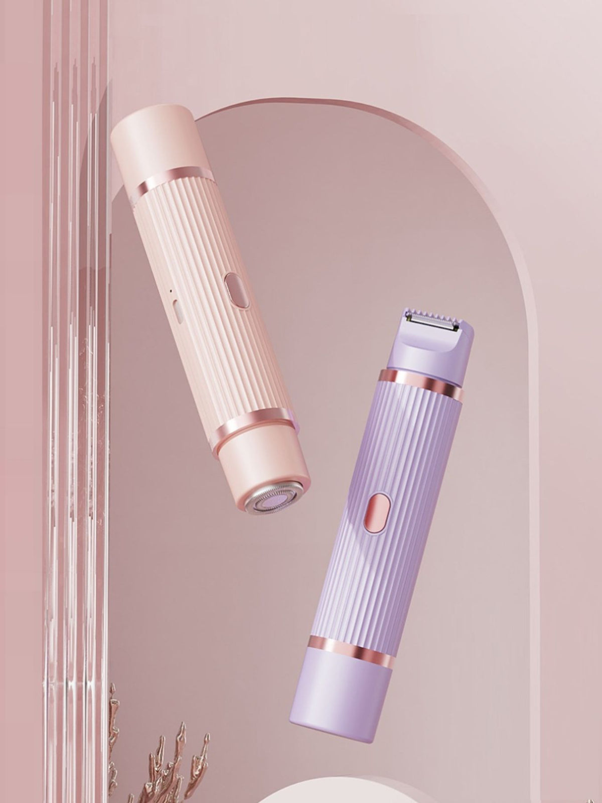 Blush pink portable epilator full view