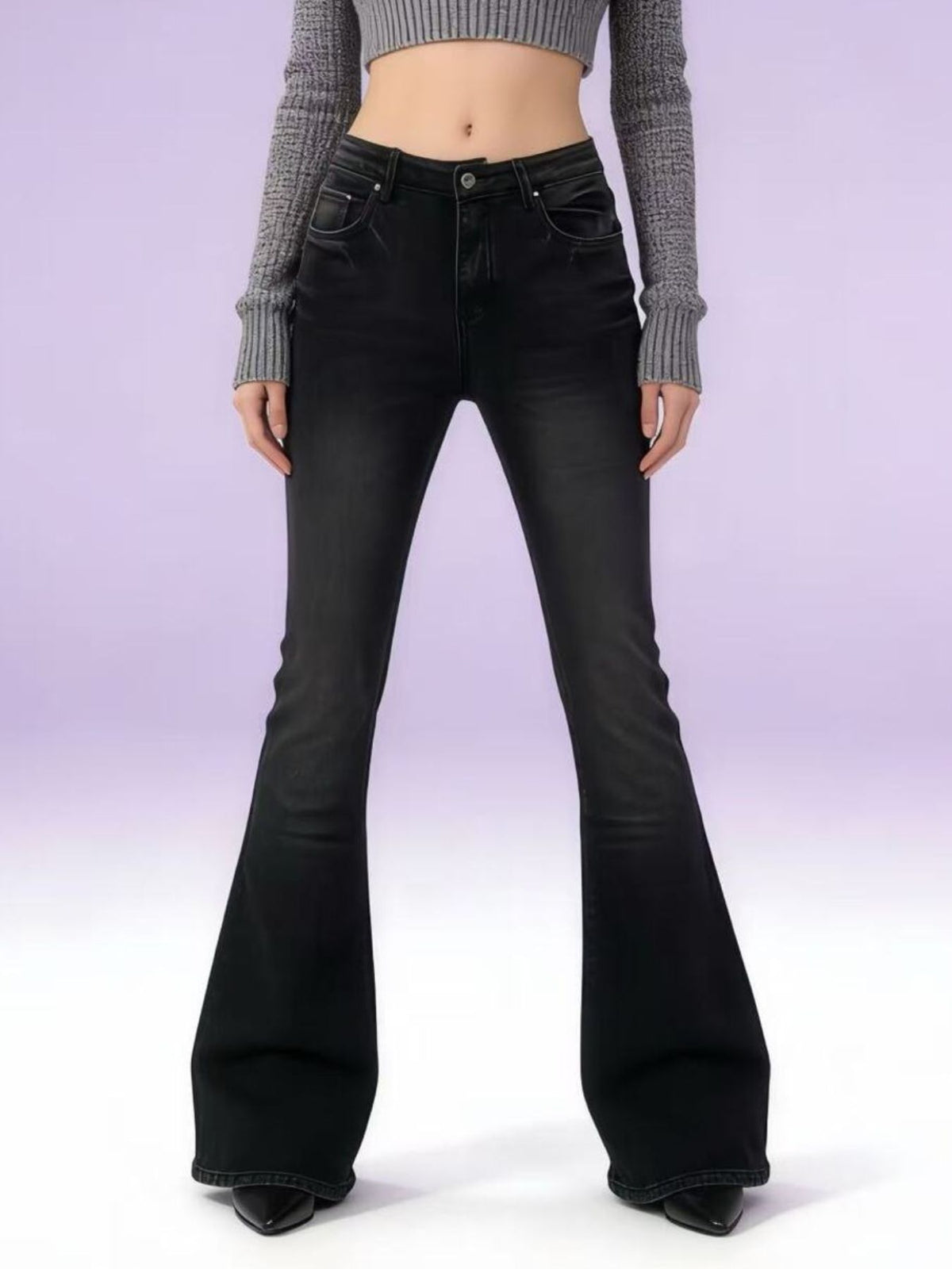 Vintage flare denim in gray