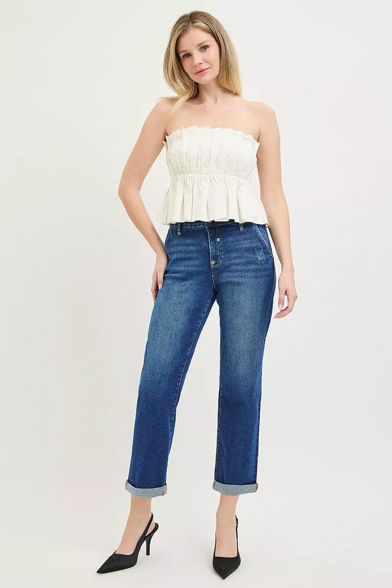 RISEN womens boyfriend jeans styled outfit