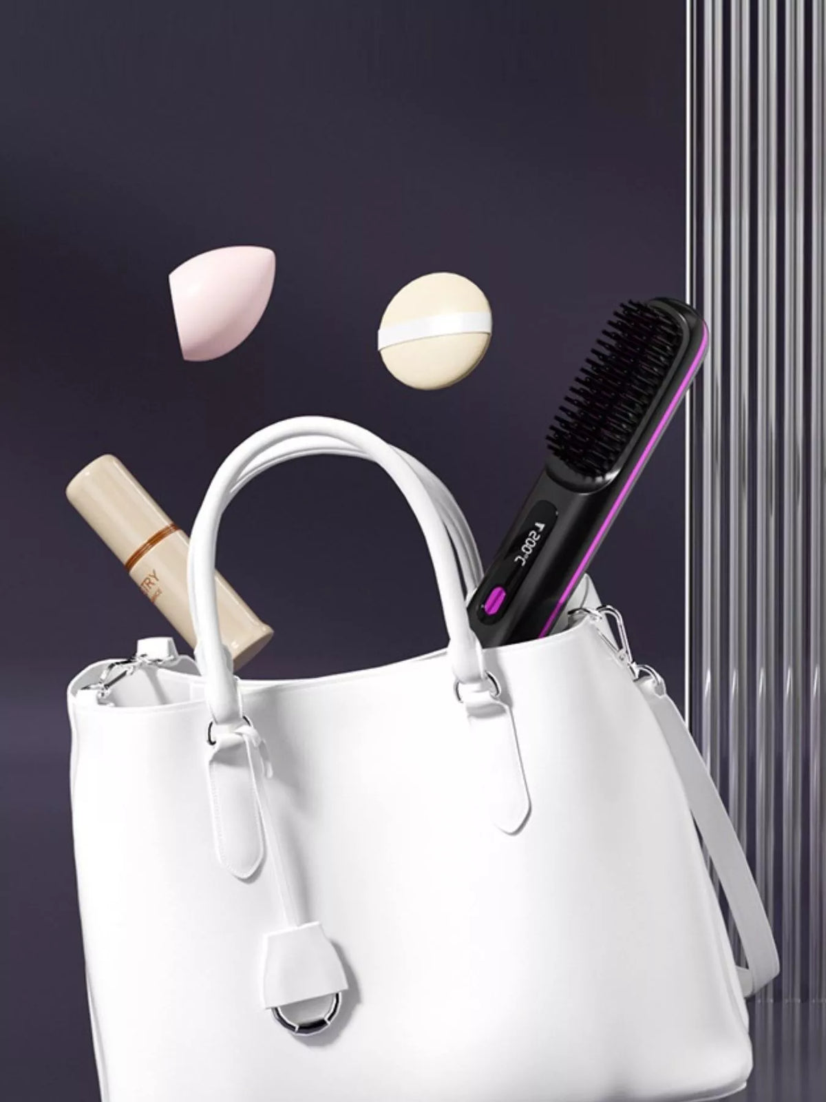 Straightening comb charging port view