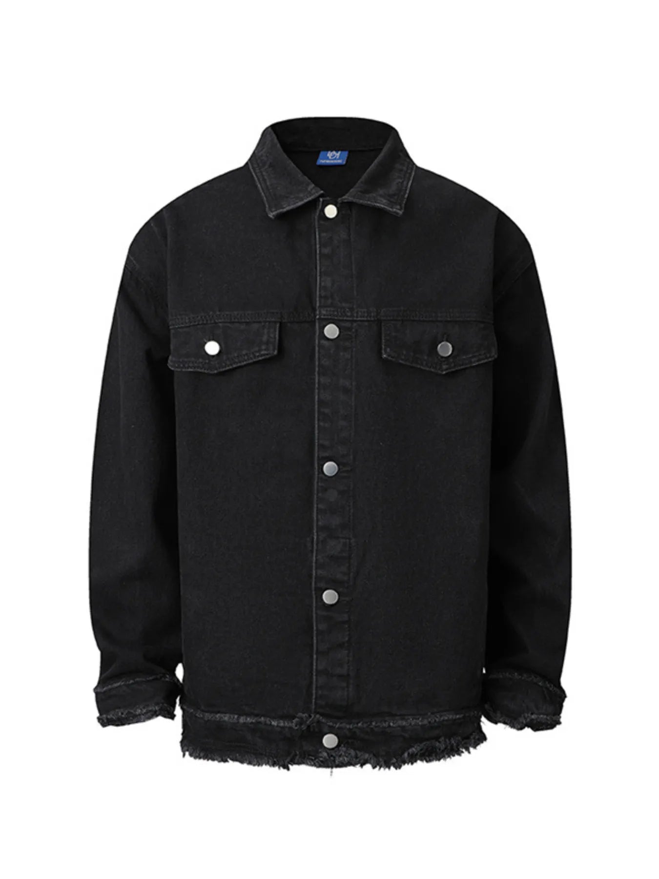 Men's Raw Hem Long Sleeve Denim Jacket - Fashorio