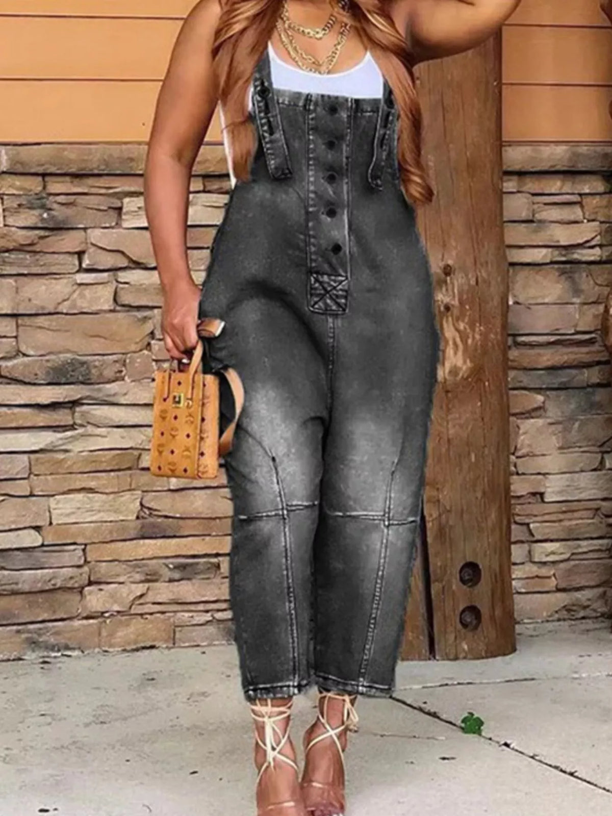 Plus size overalls fabric texture